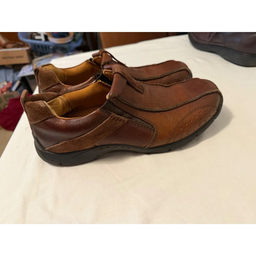 Streetcars Saddleback Mens Brown Leather Slip On Loafers 9.5 M